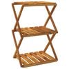 vidaXL Prateleira dobr&aacute;vel 3 n&iacute;veis 43x31x63 cm ac&aacute;cia maci&ccedil;a castanho