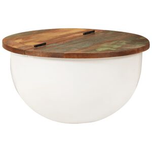 vidaXL Mesa de centro 50x27 cm madeira recuperada maci&ccedil;a branco