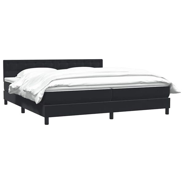 vidaXL Cama com molas colch&atilde;o 200x210 cm veludo preto