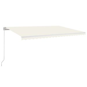 vidaXL Toldo retr&aacute;til manual com LED 500x350 cm cor creme