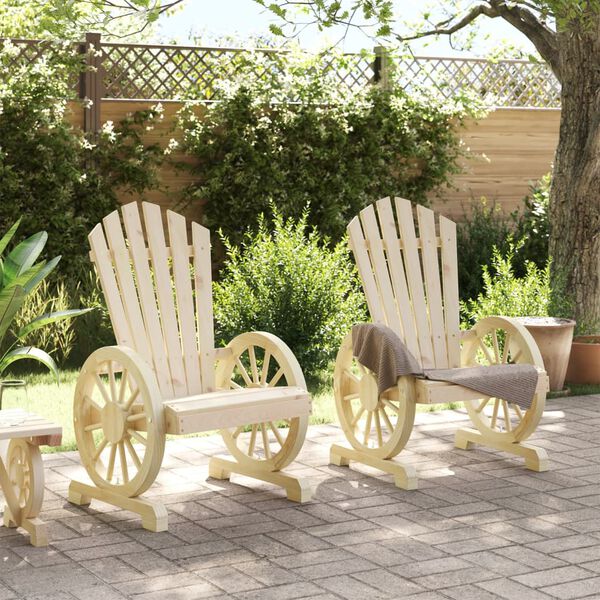 vidaXL Cadeiras Adirondack para jardim 2 pcs madeira de abeto maciça