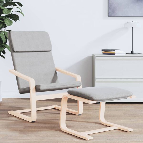 vidaXL Apoio de p&eacute;s 51x41x40 cm tecido cinzento-claro