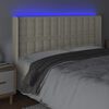 vidaXL Cabeceira cama c/ LED 147x16x118/128 cm couro artificial cr&egrave;me