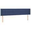 vidaXL Cabeceira de cama c/ luzes LED tecido 183x16x78/88 cm azul