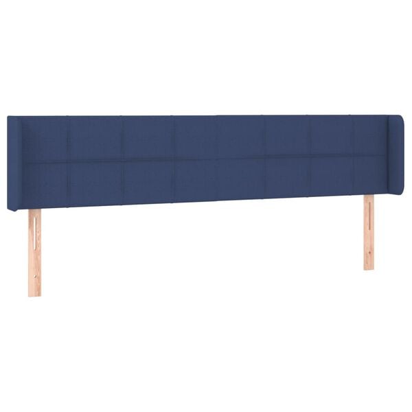 vidaXL Cabeceira de cama c/ luzes LED tecido 183x16x78/88 cm azul