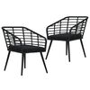 vidaXL Cadeiras de jardim com almofad&otilde;es 2 pcs vime PE preto