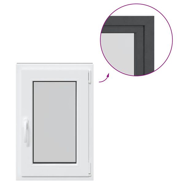 vidaXL Janela de porão "RISOR" 50x75 cm oscilobatente DIN direita antracite