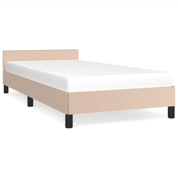 vidaXL Estrutura cama c/ cabeceira sem colchão 90x190 cm cappuccino