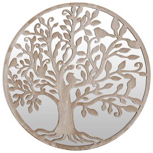 vidaXL Espelho de jardim p/ uso exterior ferro 40x2,5 cm cor de areia