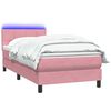 vidaXL Cama box spring c/ colch&atilde;o e LED rosa 90x220 cm veludo