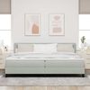 vidaXL Cama Box Spring LED com led Cinzento-claro 200 x 200 cm Veludo