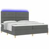vidaXL Cama Box Spring LED Cinza Escuro 200 x 200 cm tecido