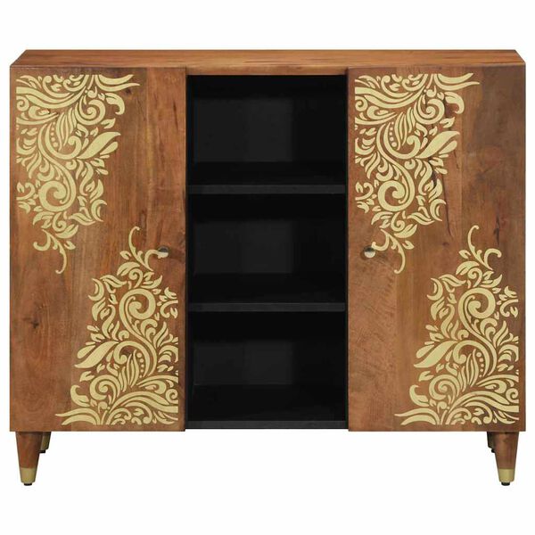 vidaXL Buffet Castanho 90 x 33 x 75 cm Madeira de manga maci&ccedil;a