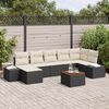 vidaXL Conjunto de Sofá de Jardim 8 pcs Preto e branco