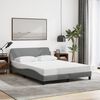 vidaXL Estrutura de cama Dover 140x190 cm tecido cinzento-claro