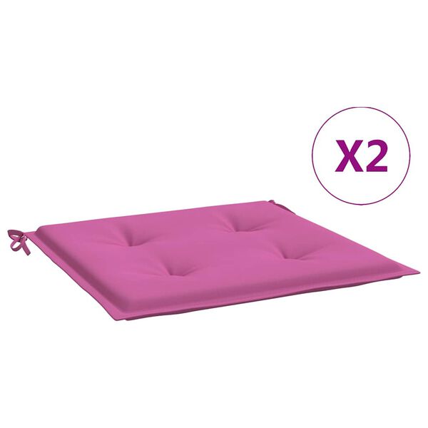 vidaXL Almofad&otilde;es p/ cadeira 2pcs 40x40x4cm tecido rosa