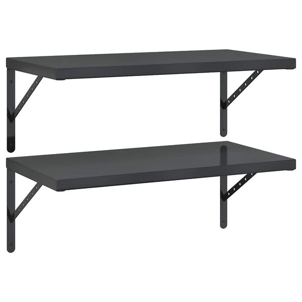 vidaXL Prateleiras de parede 2 pcs 75x40 cm a&ccedil;o inoxid&aacute;vel prateado
