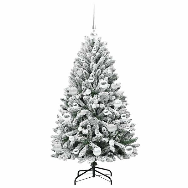 vidaXL &Aacute;rvore de Natal Artificial Verde e Branco 120 cm PVC e Metal