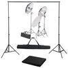 vidaXL Kit de est&uacute;dio fotogr&aacute;fico com conjunto de ilumina&ccedil;&atilde;o e fundo