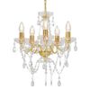vidaXL Lustre com contas de cristal redondo 5 x E14 dourado
