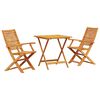 vidaXL Conjunto Bistro Dobr&aacute;vel 3 pcs Castanho