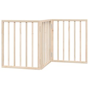vidaXL Port&atilde;o para c&atilde;es dobr&aacute;vel com 3 pain&eacute;is, 150 cm, madeira de &aacute;lamo