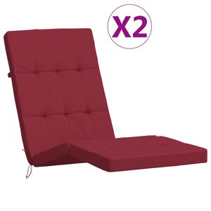 vidaXL Almofad&otilde;es p/ cadeira terra&ccedil;o 2pcs tecido oxford vermelho tinto