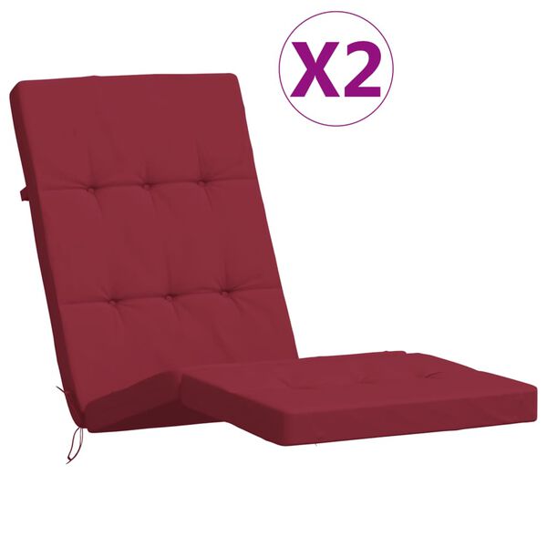 vidaXL Almofadões p/ cadeira terraço 2pcs tecido oxford vermelho tinto