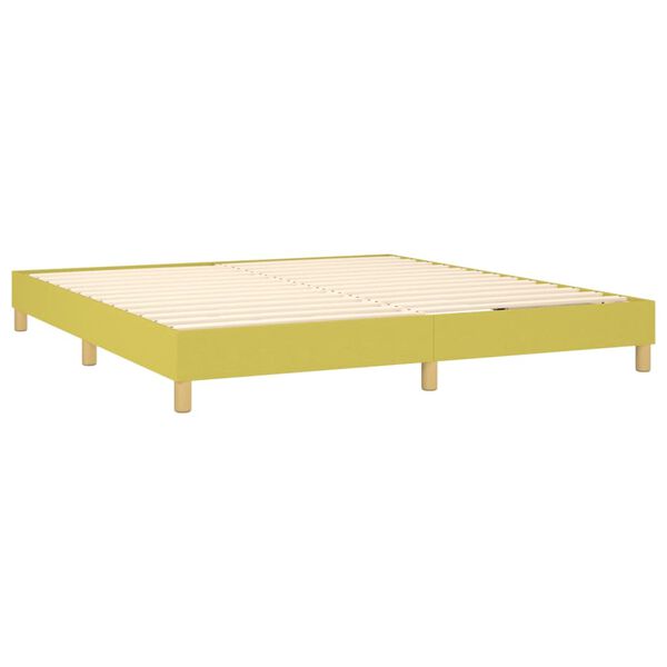 vidaXL Cama com molas/colch&atilde;o 180x200 cm tecido verde