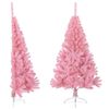 vidaXL Meia &aacute;rvore de Natal artificial com suporte 150 cm PVC rosa