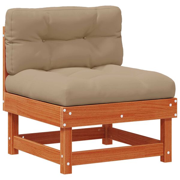 vidaXL Conjunto de Lounge de Jardim 6 pcs Castanho Cera