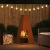 vidaXL Fire Pit Castanho 50 x 50 x 100 cm A&ccedil;o