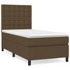 vidaXL Cama com molas/colch&atilde;o 90x190 cm tecido castanho-escuro