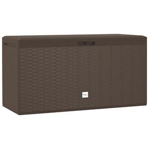 vidaXL Caixa de arruma&ccedil;&atilde;o para jardim 114x47x60 cm castanho
