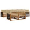 vidaXL Conjunto de Sof&aacute;s para Exterior 7 unid. Natural e Bege