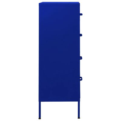 vidaXL Cómoda/aparador com gavetas aço 80x35x101,5 cm azul-marinho