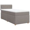 vidaXL Cama com molas/colch&atilde;o 100x200 cm tecido cinza-acastanhado