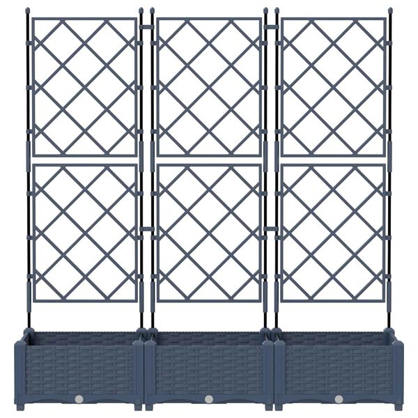 vidaXL Vaso de Jardim 3 pcs Cinzeto 120 x 40 x 125,5 cm A&ccedil;o