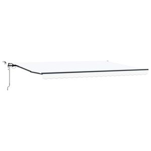 vidaXL Toldo retr&aacute;til Branco 500 &times; 350 cm Poli&eacute;ster
