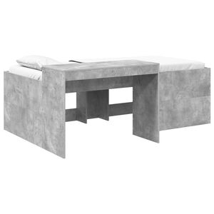 vidaXL Cama Alta para Crian&ccedil;as com Mesa Cinzento Cimento 90 x 200 cm
