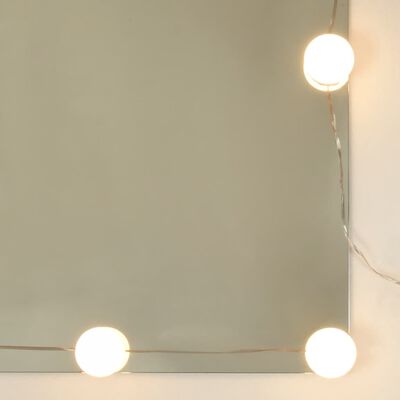 vidaXL Armário espelhado com luzes LED 90x31,5x62 cm branco