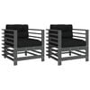 vidaXL Cadeiras de jardim c/ almofad&otilde;es 2 pcs pinho maci&ccedil;o cinzento