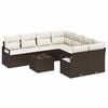 vidaXL Conjunto de Sof&aacute;s 9 unid. 8-N&uacute;mero de lugares Castanho e Creme