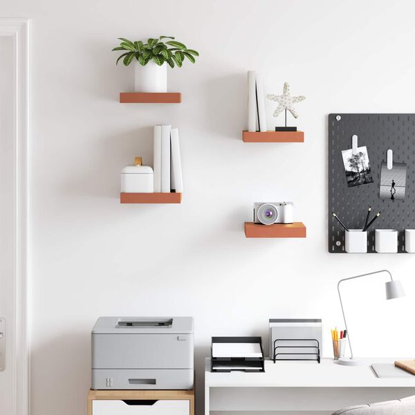 vidaXL Prateleira de Parede 4 pcs Vermelho 23 x 23,5 x 4 cm