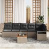 vidaXL Conjunto de Sof&aacute; de Jardim 7 pcs Cinzeto vime PE