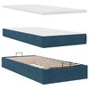 vidaXL Estrutura cama otomana colch&otilde;es 180x200 cm veludo azul escuro