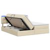 vidaXL Cama de Armazenamento LED com Colch&atilde;o Creme 180 x 200 cm Tecido