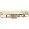 vidaXL Conjunto de Sof&aacute;s para Exterior 6 unid. Branco e Creme