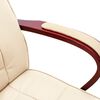 vidaXL Cadeira de escrit&oacute;rio couro genu&iacute;no cor creme