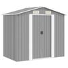 vidaXL Abrigo de jardim metal cinzento 204x132x186 cm
